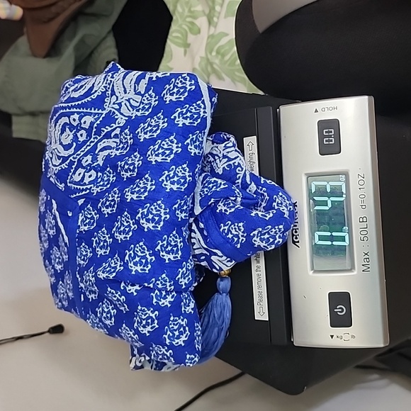 Raga bright blue and white boho short sleeve blouse sz S NWT - Picture 9 of 9